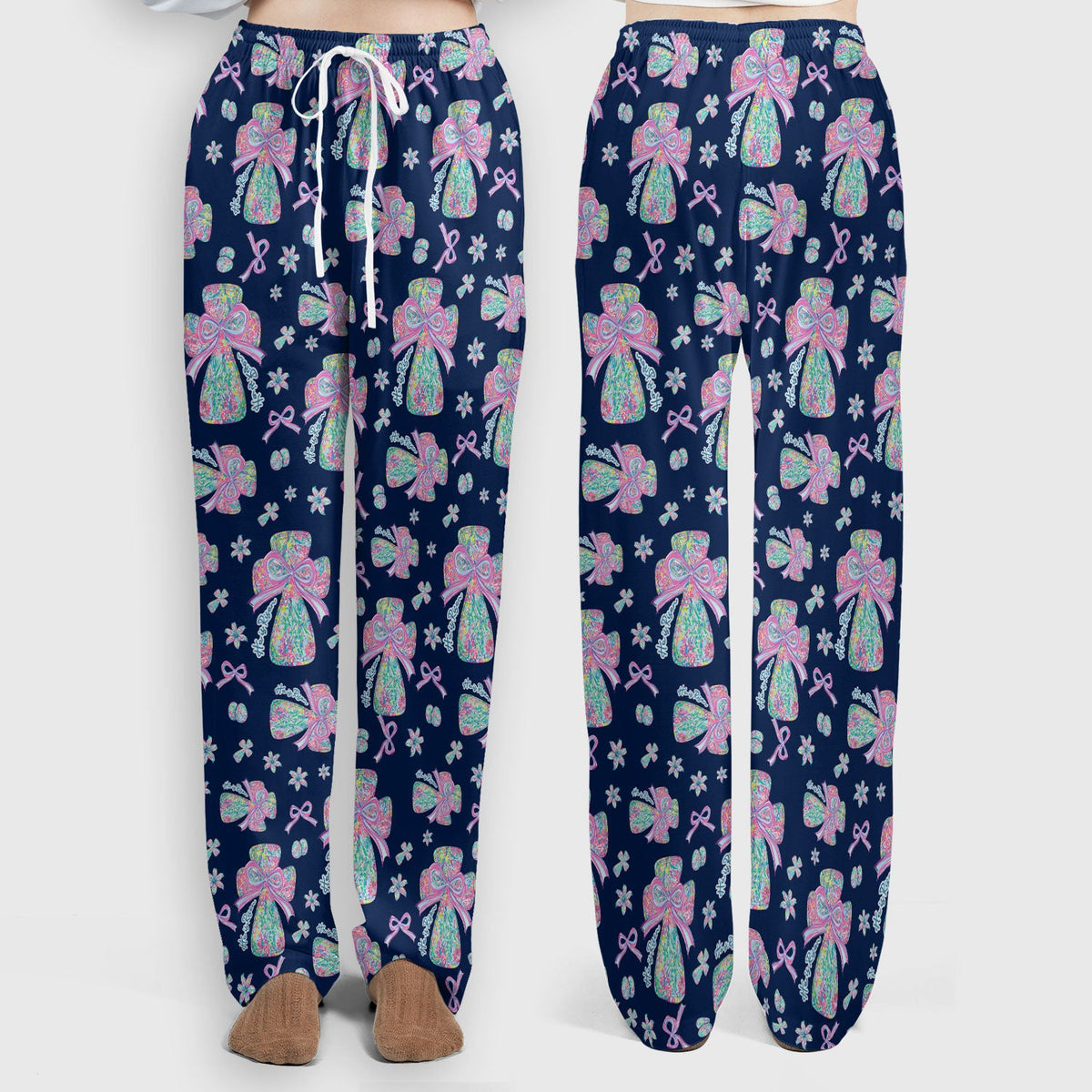 Colorful Bow Nurse Scrub Set