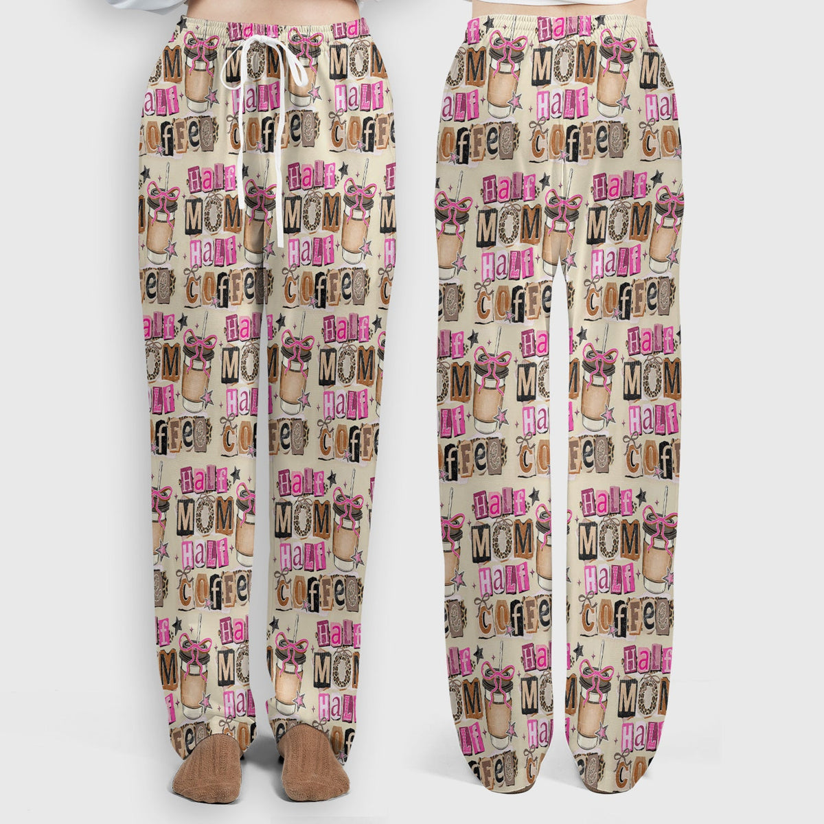 Half Mom Half Coffee Nurse Scrub Set