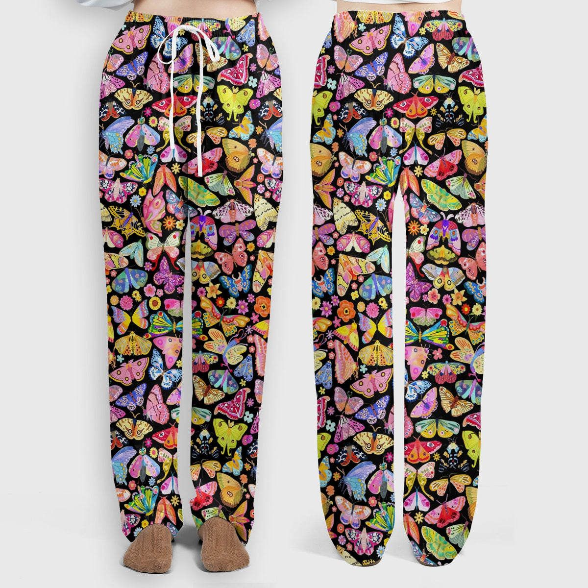 Cute Bright Butterfly Moth Floral Nurse Scrub Set