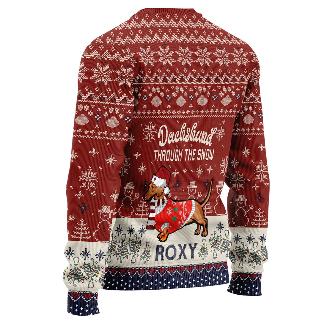 Personalized Dachshund Snow Ugly Christmas Sweater