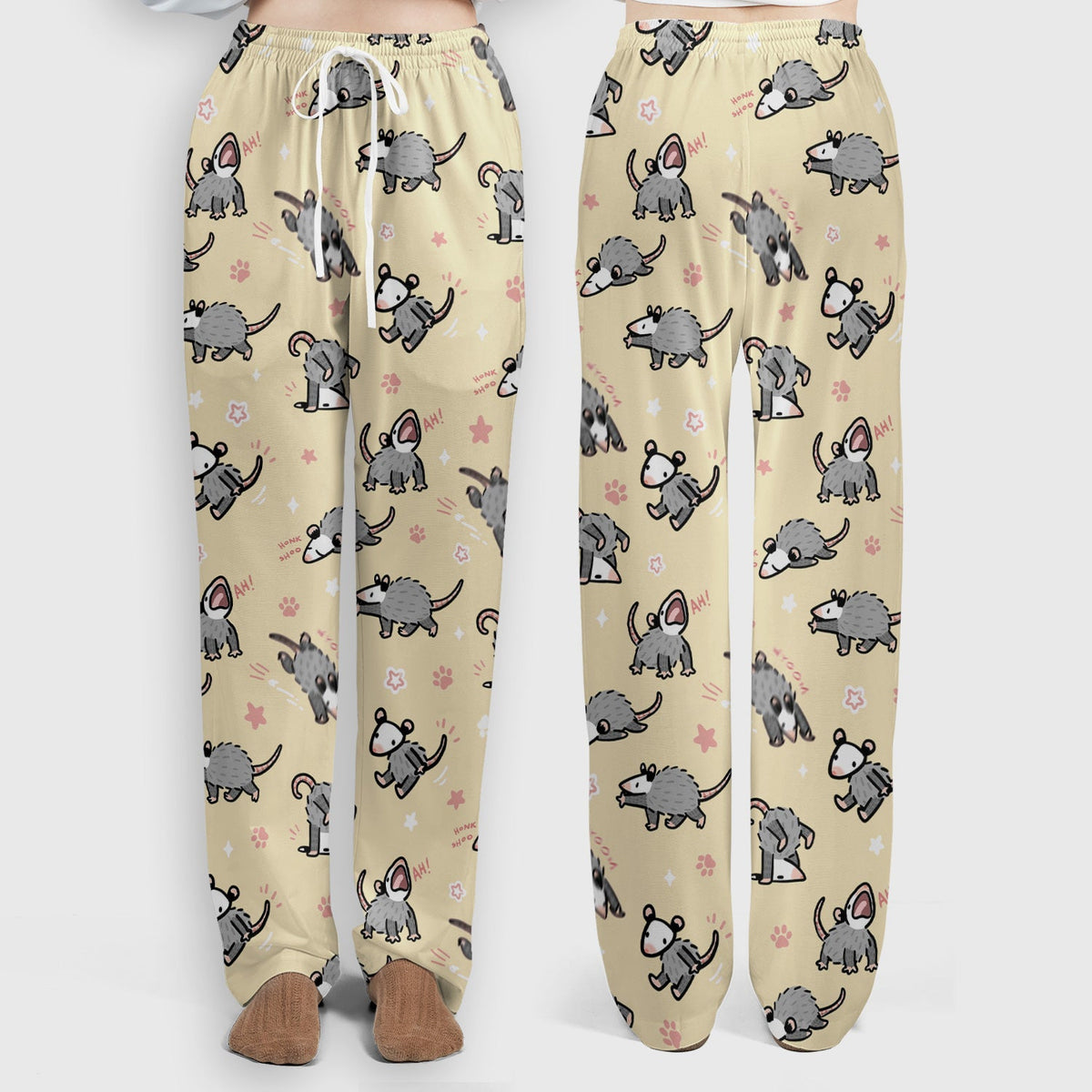 Cartoon Opossum Nurse Scrub Set