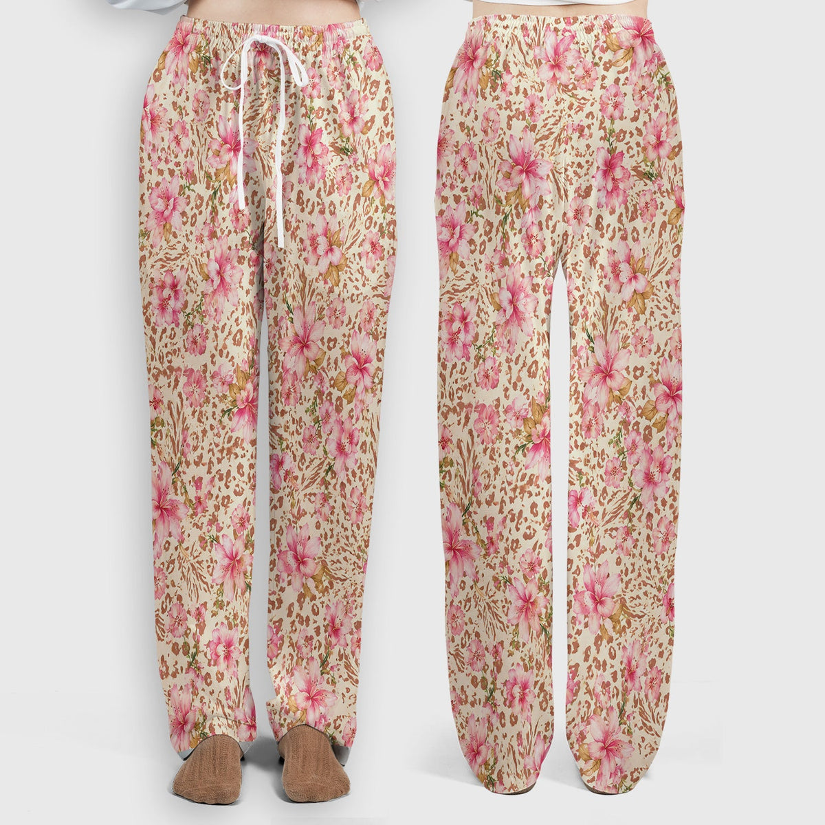 Pink Floral Leopard Nurse Scrub Set