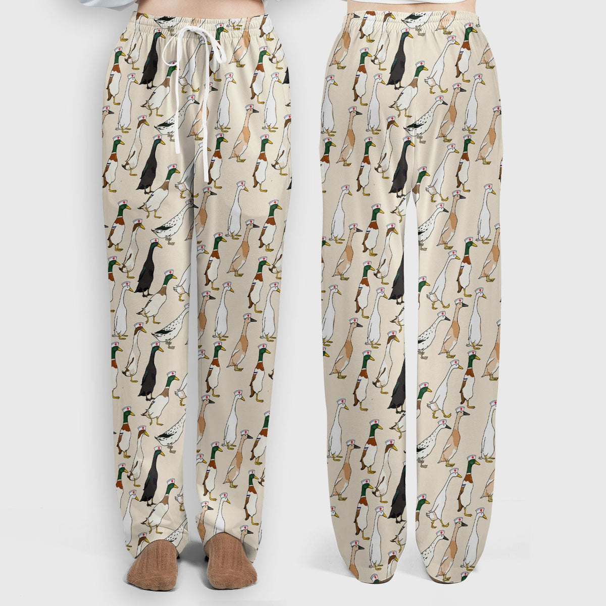 Duck Pattern Nurse Scrub Set