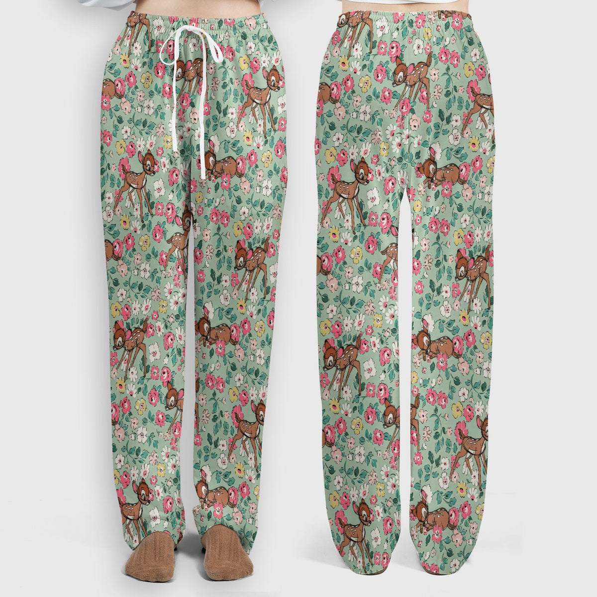Cute Baby Deer Floral Nurse Scrub Set