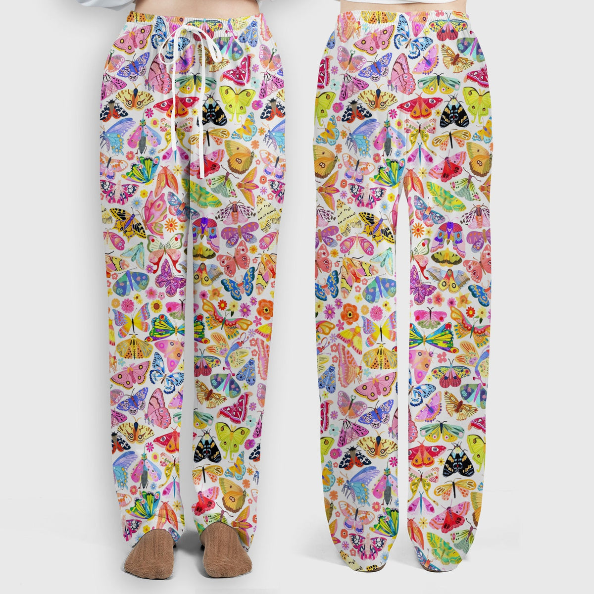 Cute Bright Butterfly Moth Floral Nurse Scrub Set