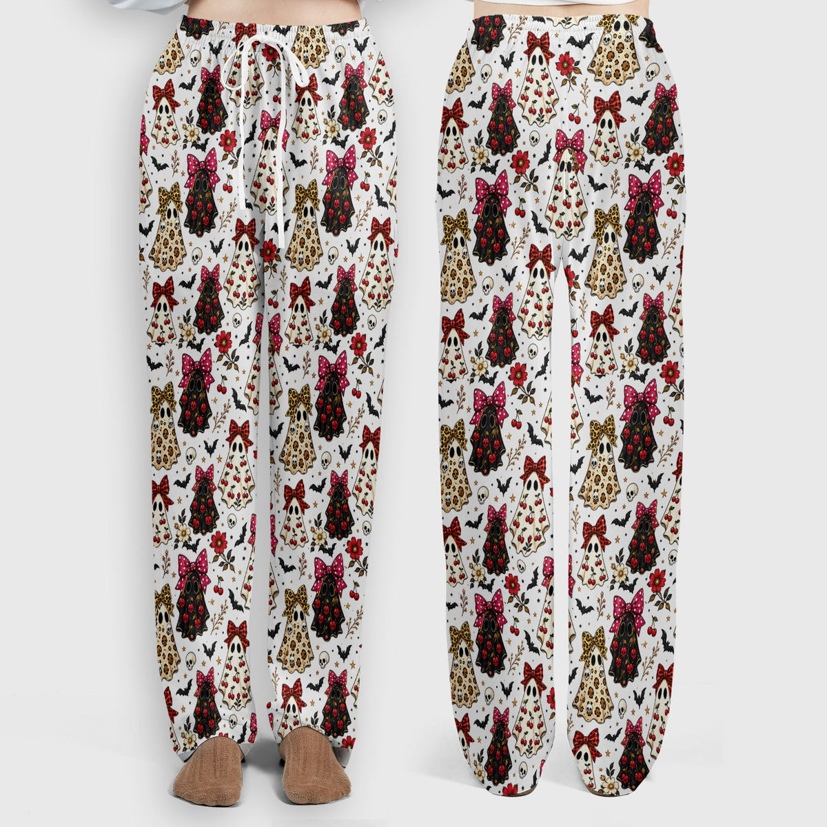 Spooky Ghost Pattern Nurse Scrub Set