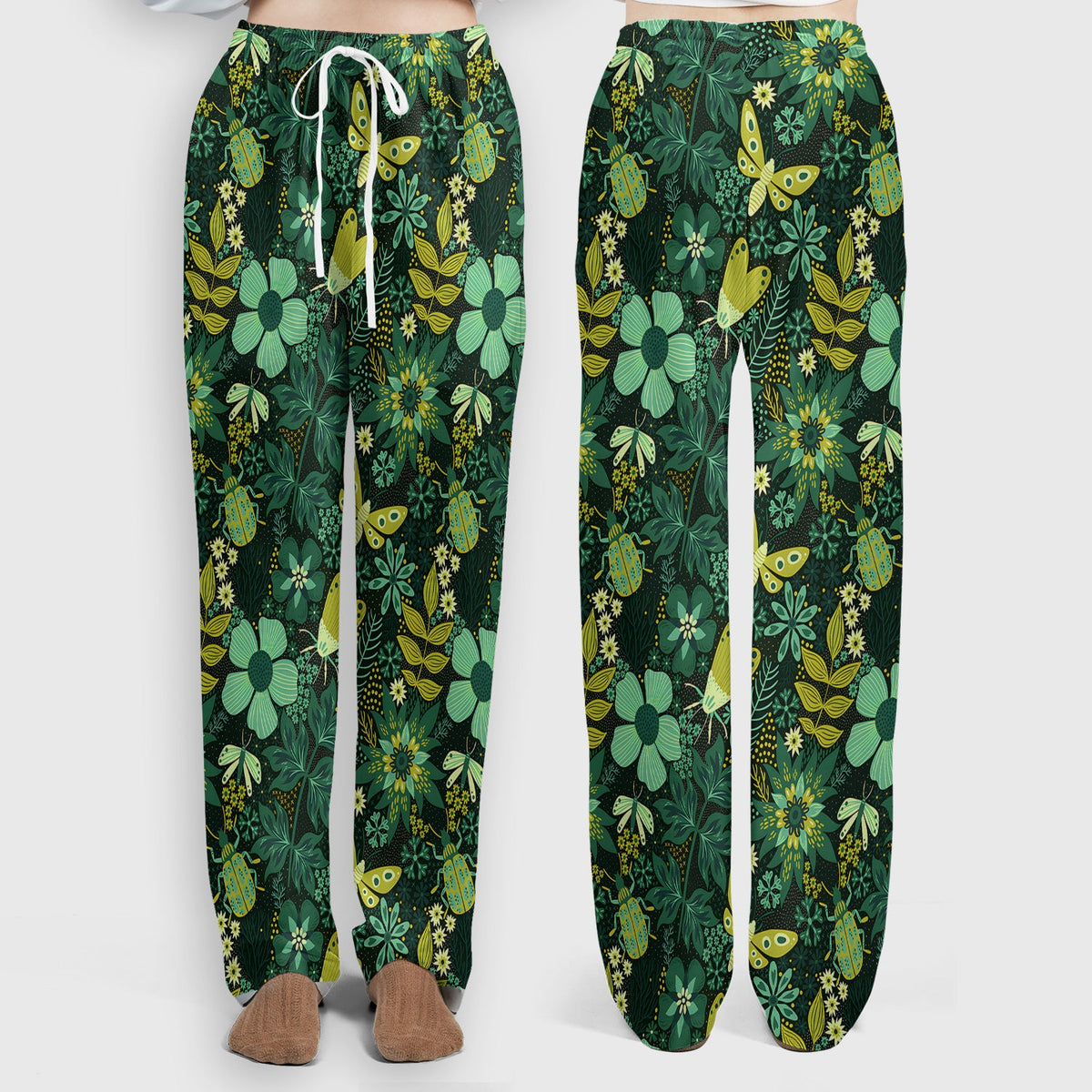 Green Botanical Butterfly Nurse Scrub Set
