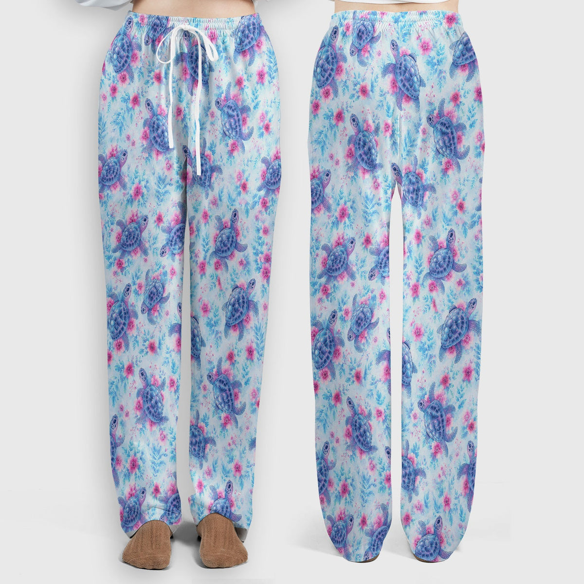 Sea Turtle Floral Nurse Scrub Set