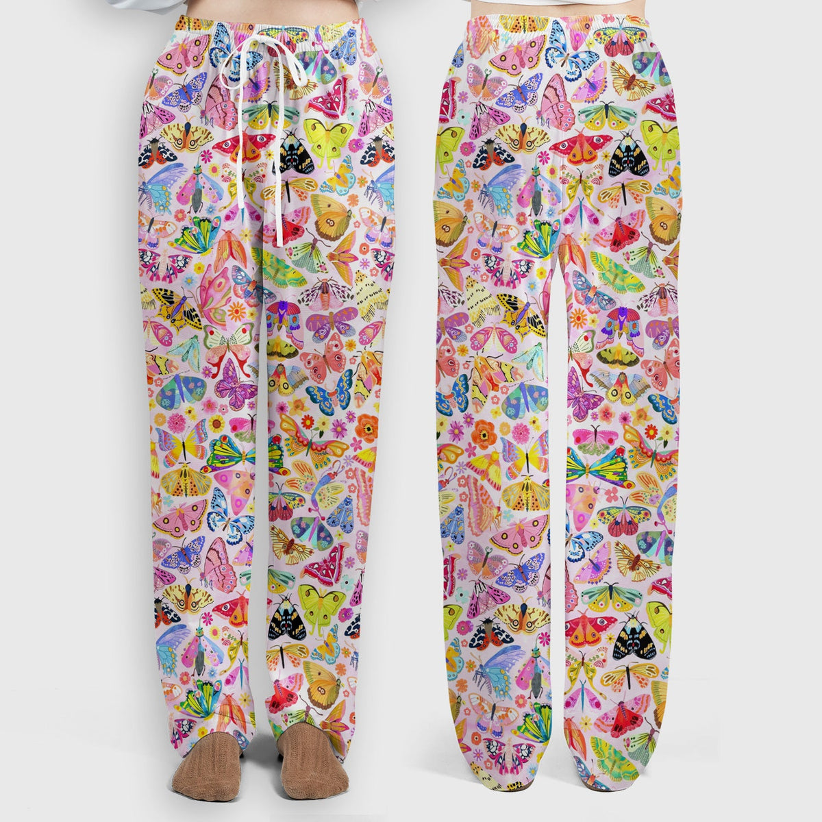 Cute Bright Butterfly Moth Floral Nurse Scrub Set