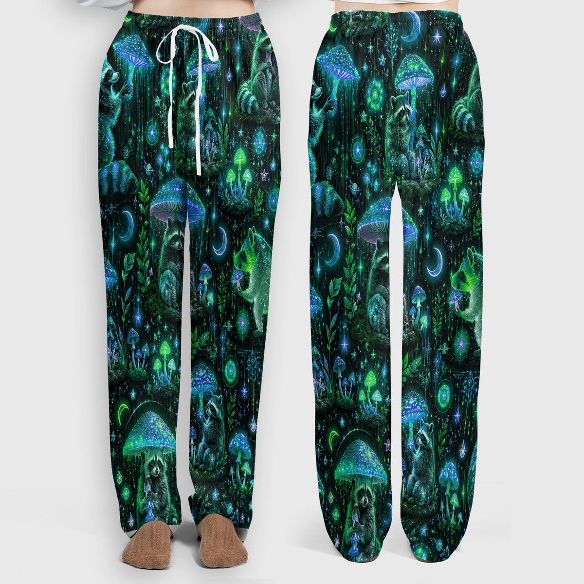 Glowing Raccoon Forest Nurse Scrub Set