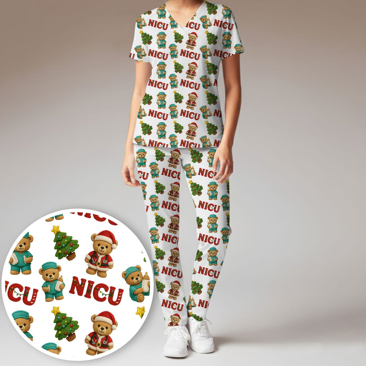 NICU Nurse Teddy Bear Scrub Set - Christmas Gift