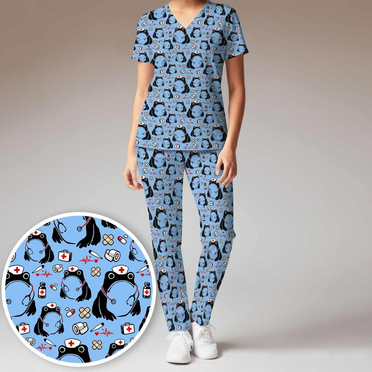 Frog Medical Nurse Scrub Set