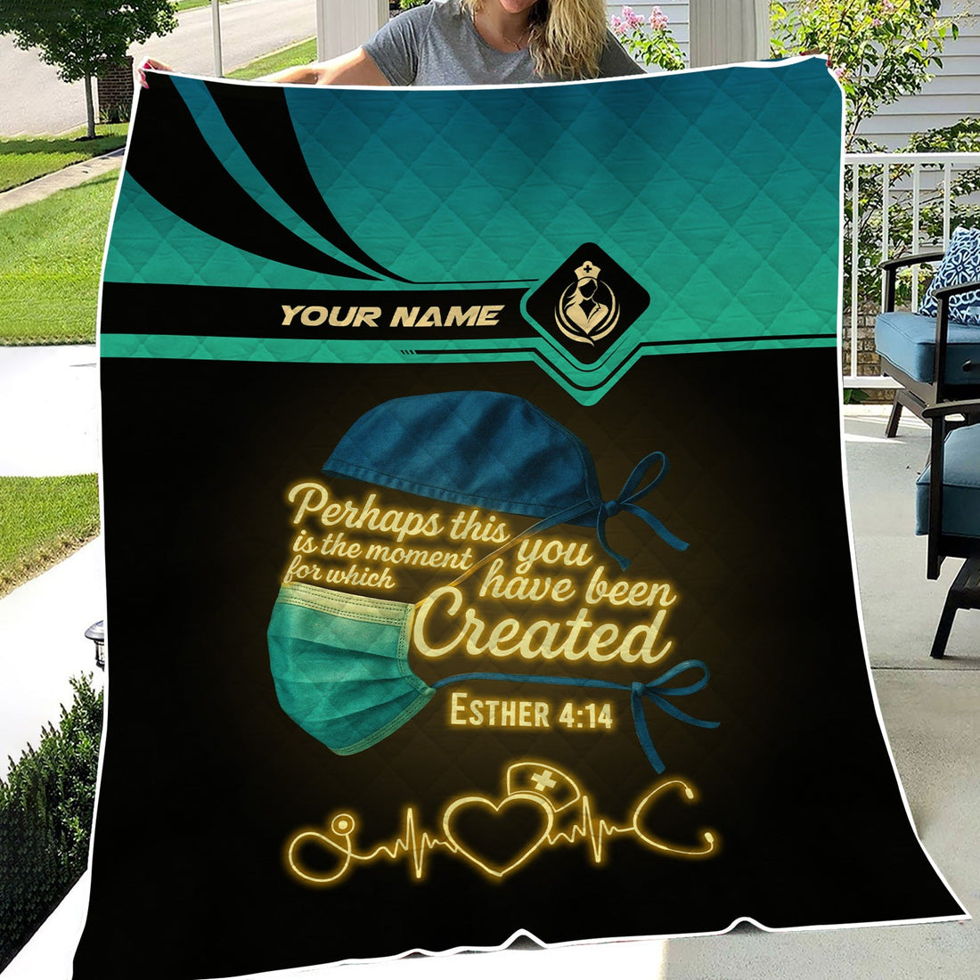 Personalized Esther 4:14 Nurse Blanket
