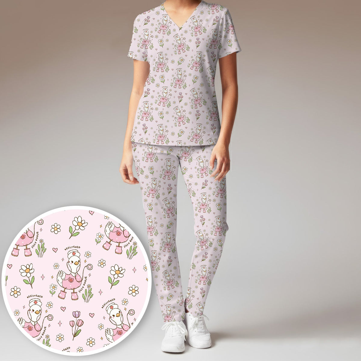 Goose Daisy Nurse Scrub Set