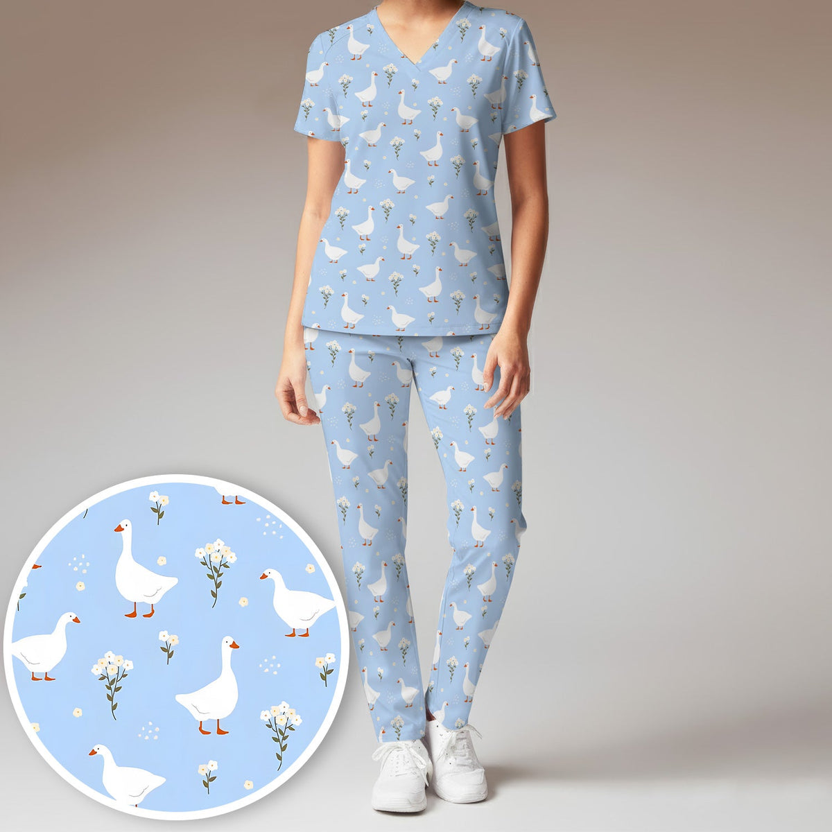 Blue Goose Floral Nurse Scrub Set