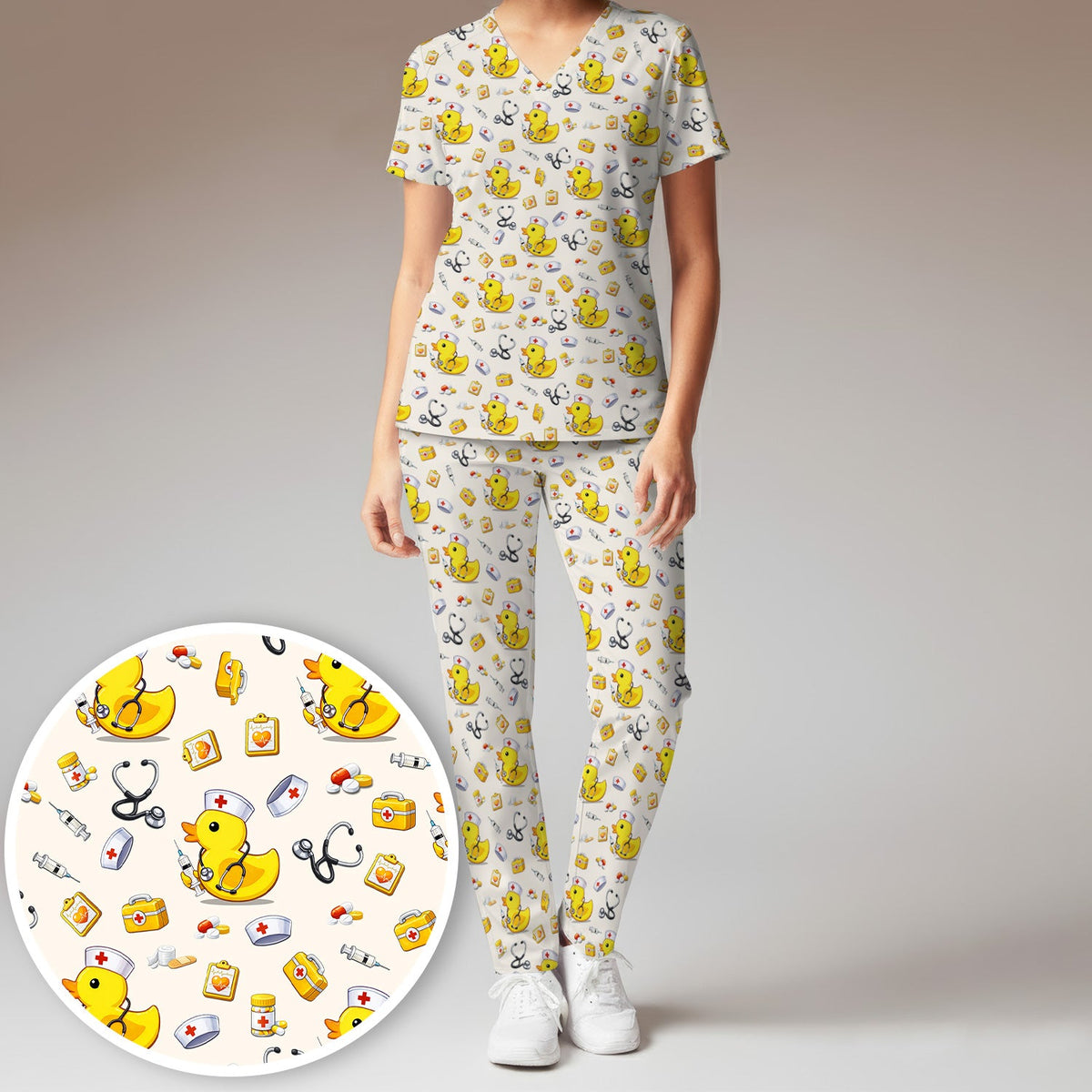 Medical Duck Nurse Scrub Set
