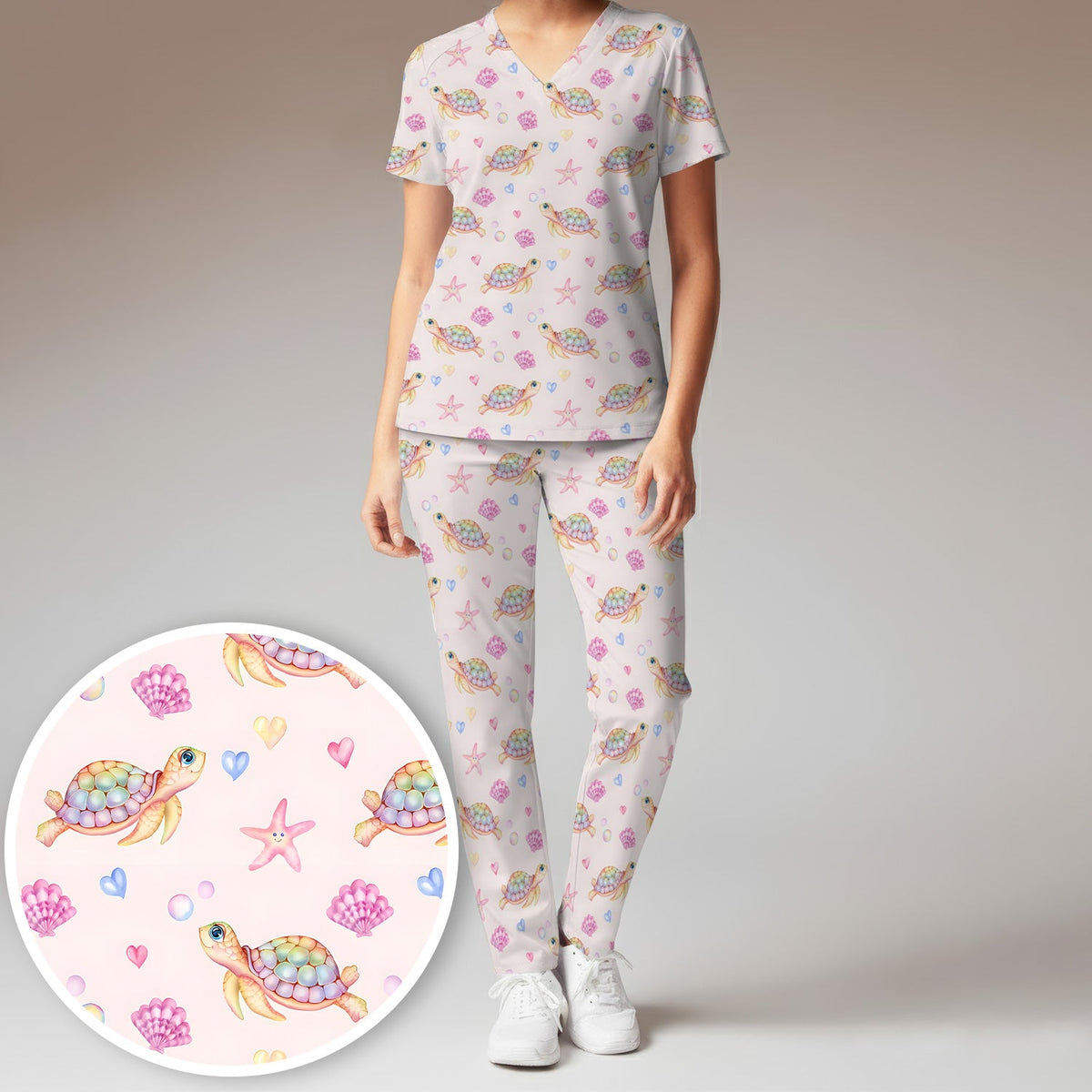 Sea Turtle Ocean Nurse Scrub Set