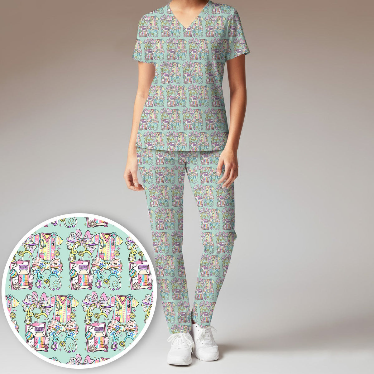 Colorful Nurse Supplies Scrub Set