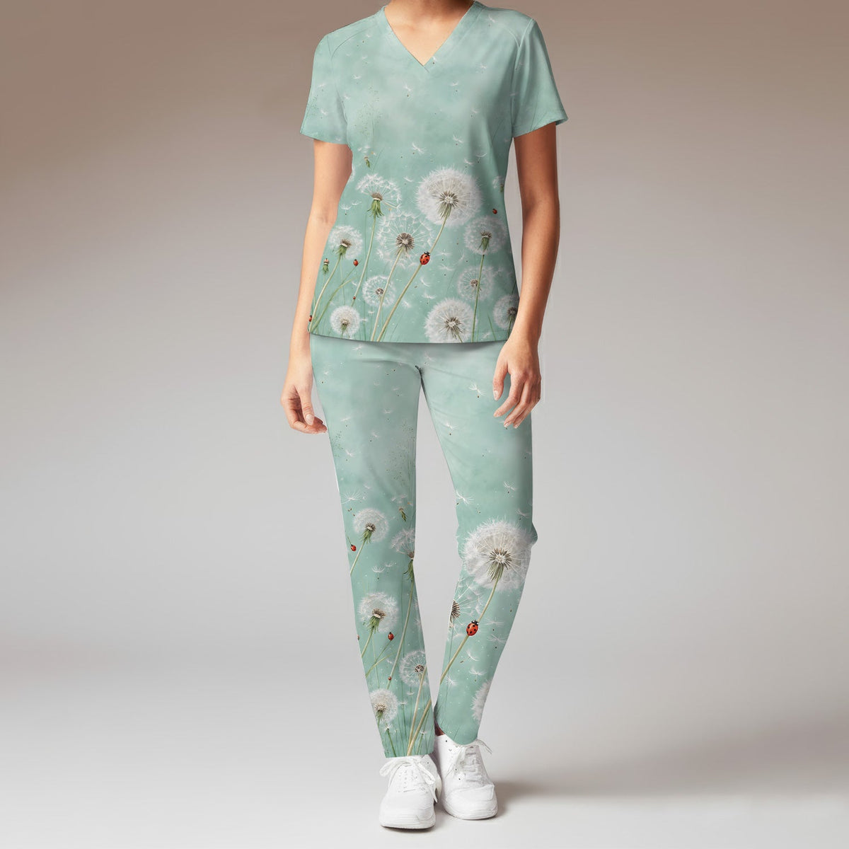 Dandelion Wishes Ladybug Nurse Scrub Set
