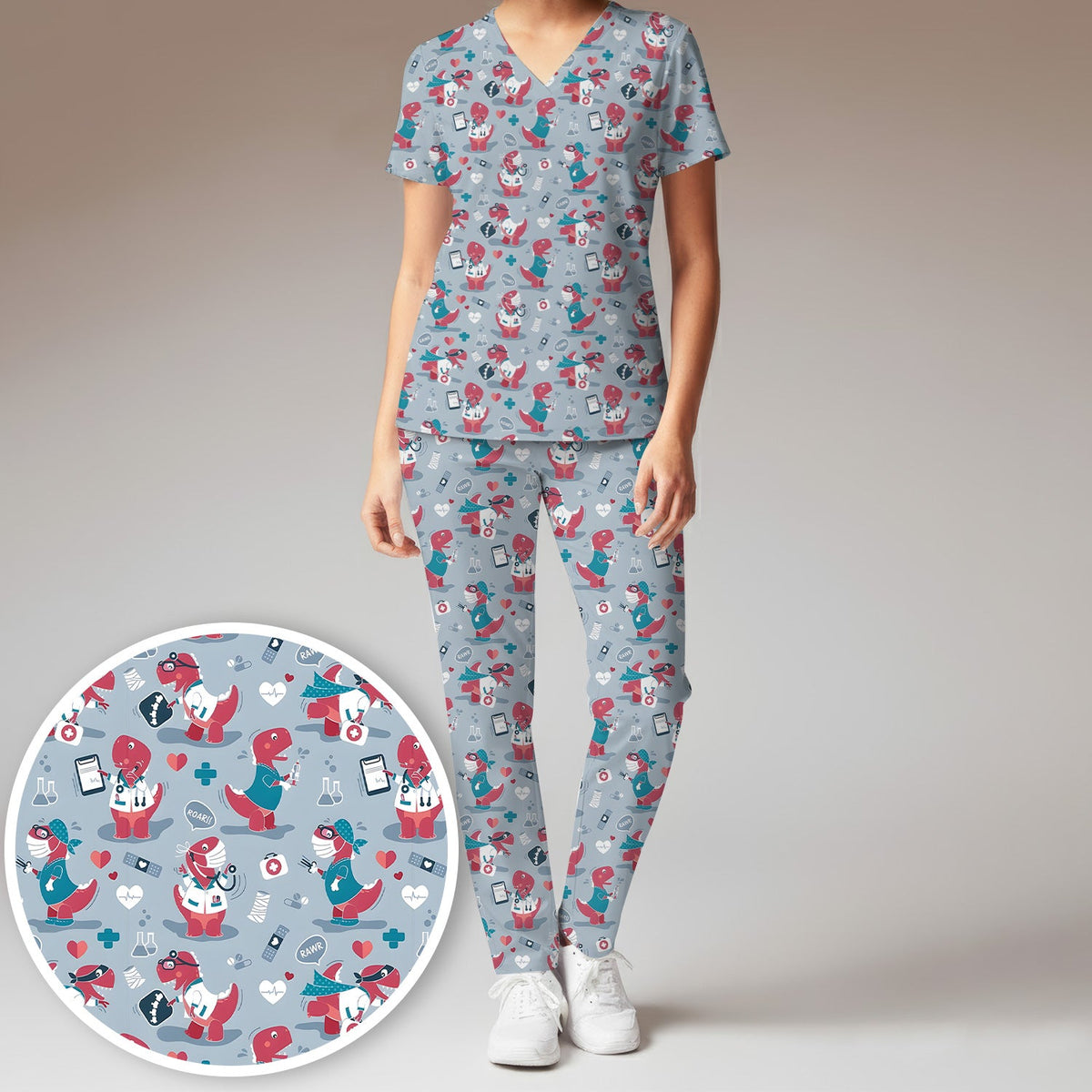 Dinosaur Doctor Nurse Scrub Set