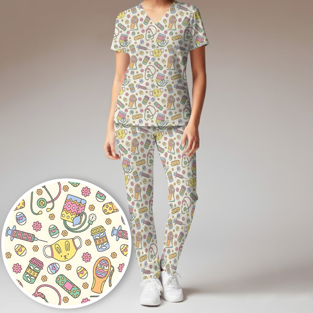 Nurse Bunny Scrub Set - Easter Gift