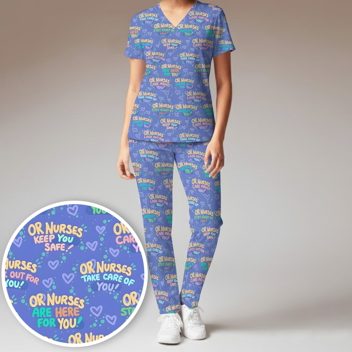 Nurse Quote Care Message Scrub Set