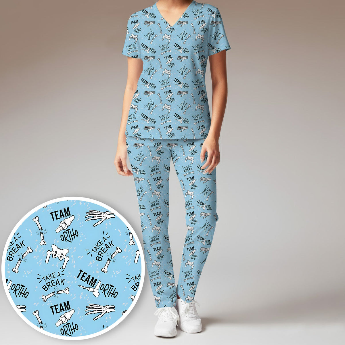 Team Ortho Bone Joint Nurse Scrub Set