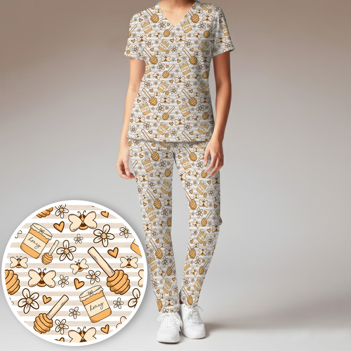 Honey Jar Daisy Nurse Scrub Set