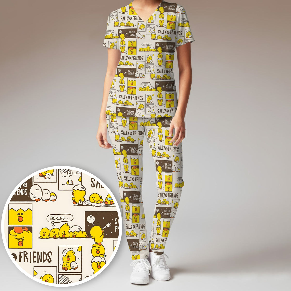 Chick Comic Nurse Scrub Set