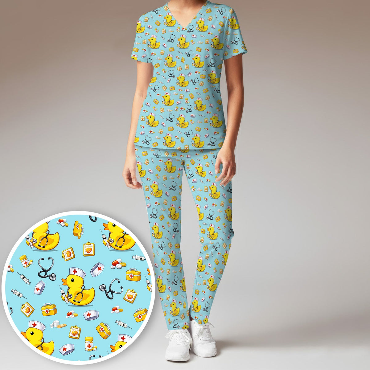 Medical Duck Nurse Scrub Set