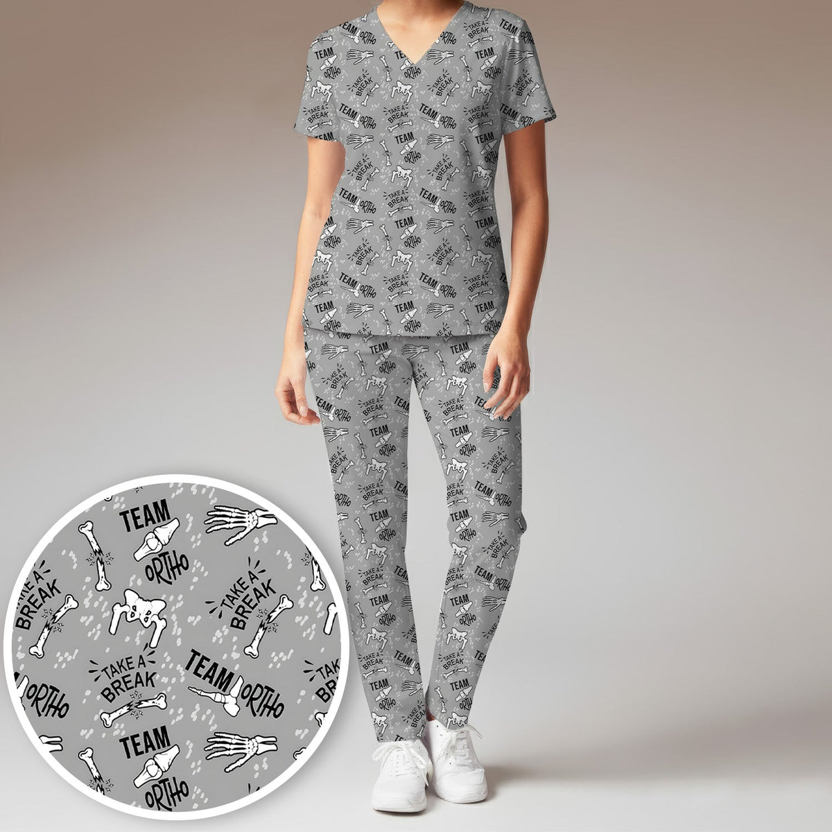 Team Ortho Bone Joint Nurse Scrub Set