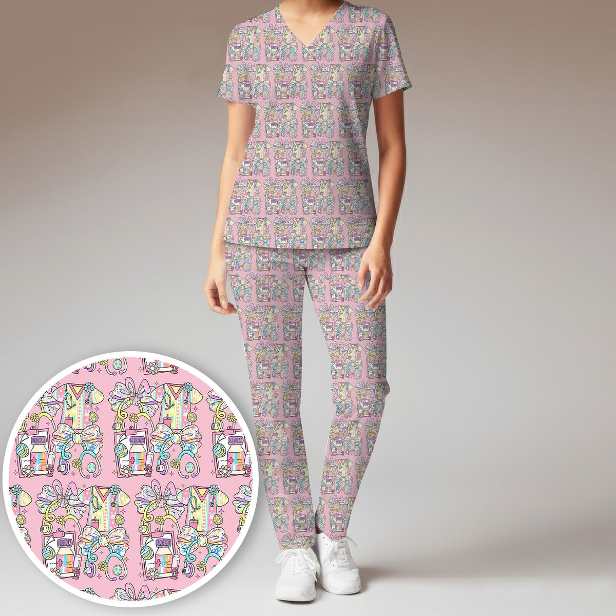 Colorful Nurse Supplies Scrub Set