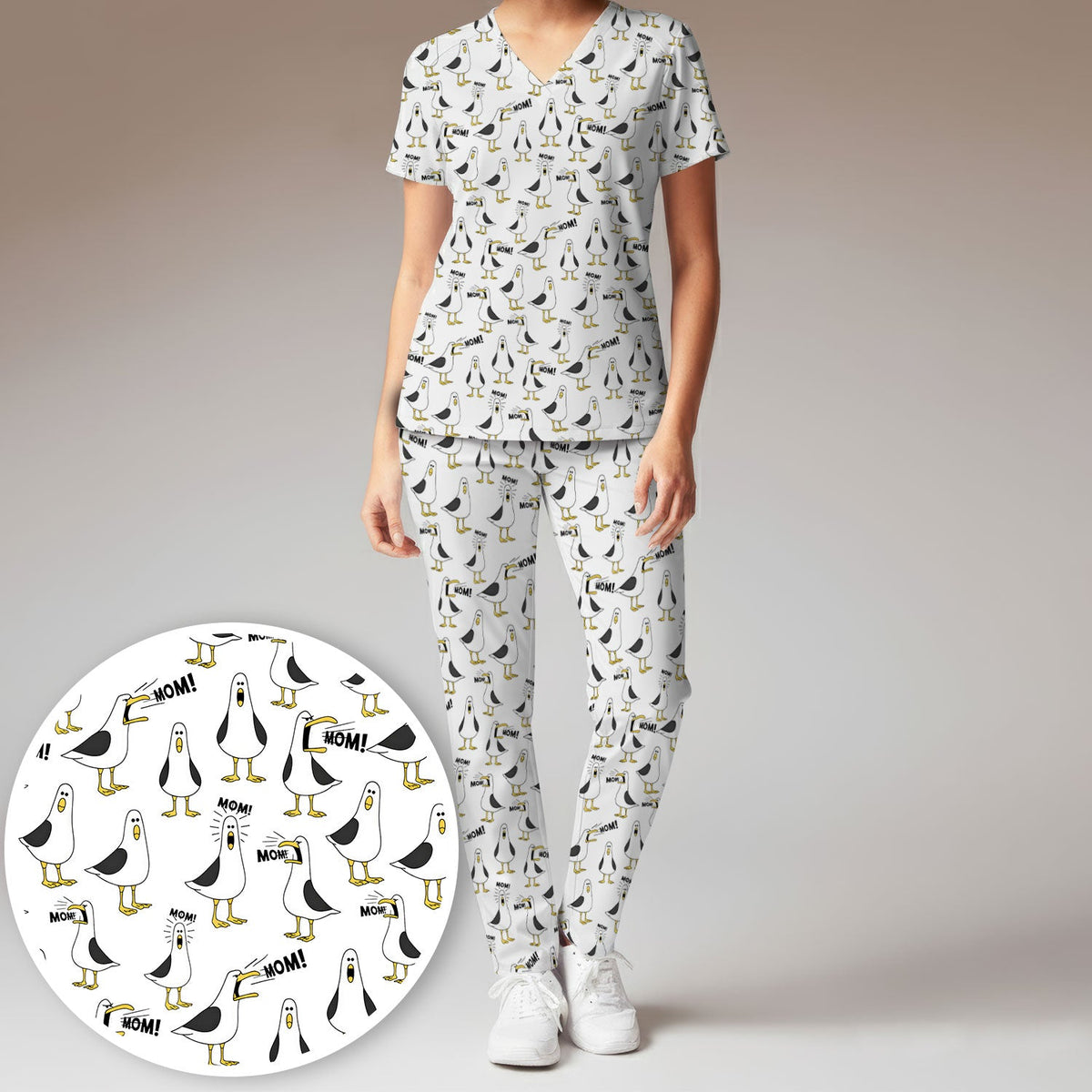 Seagull Mom Nurse Scrub Set
