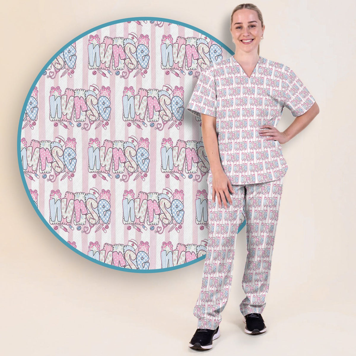 Pastel Nurse Scrub Set