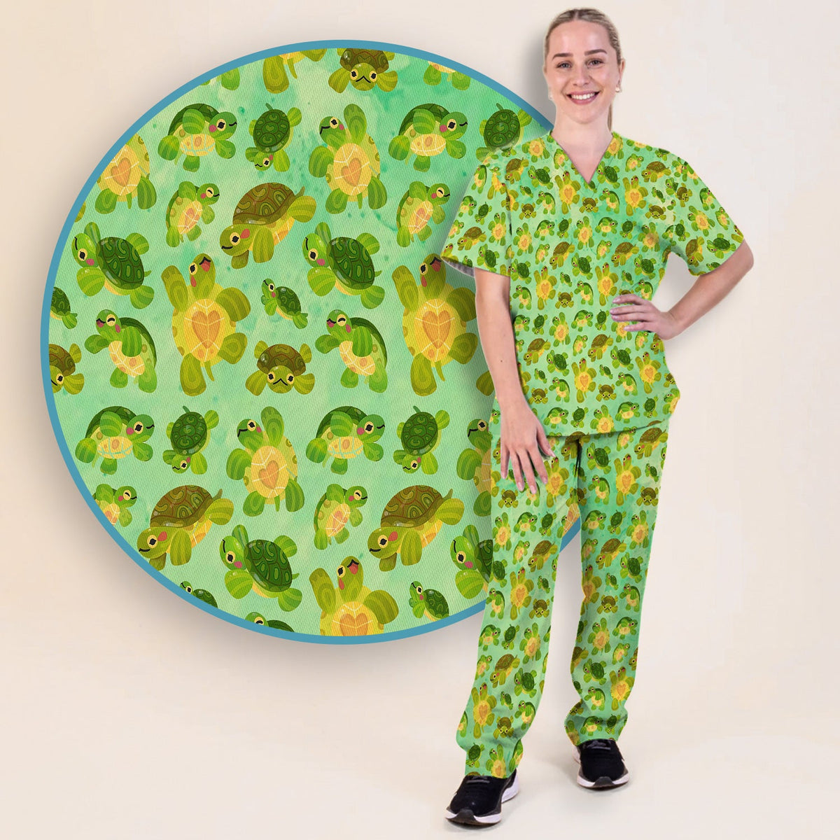 Green Sea Turtle Nurse Scrub Set
