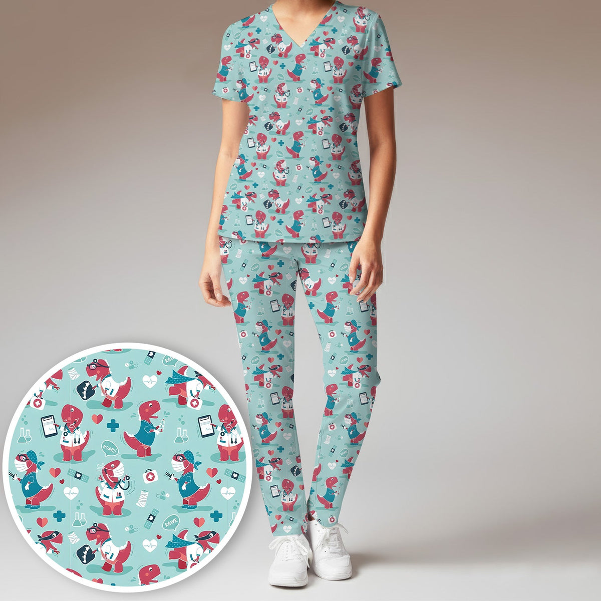 Dinosaur Doctor Nurse Scrub Set