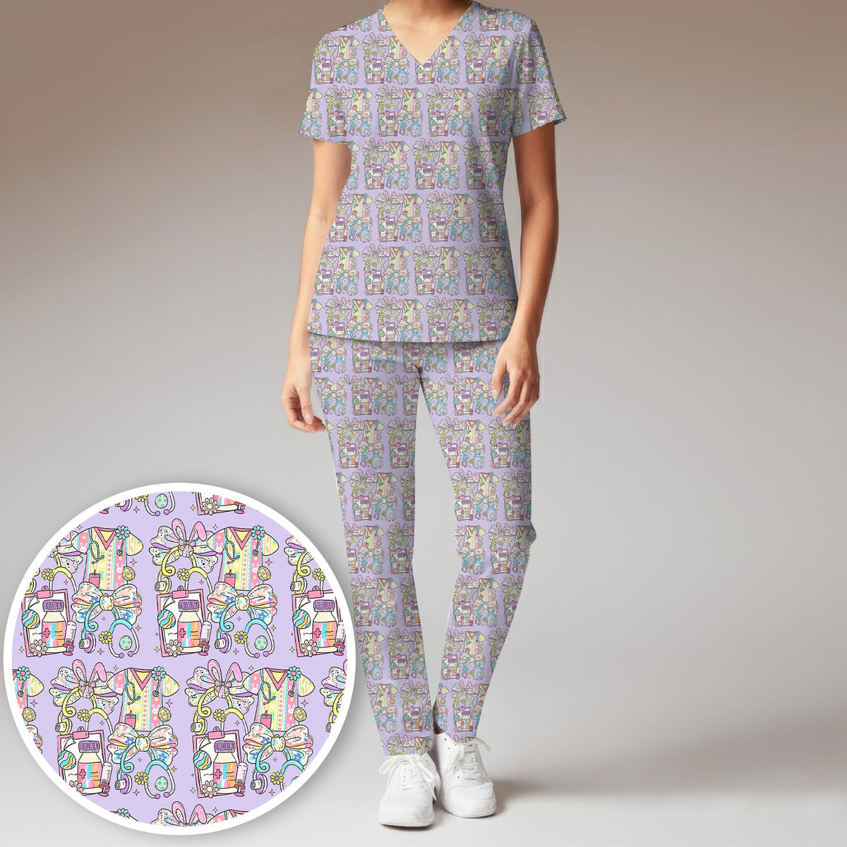 Colorful Nurse Supplies Scrub Set