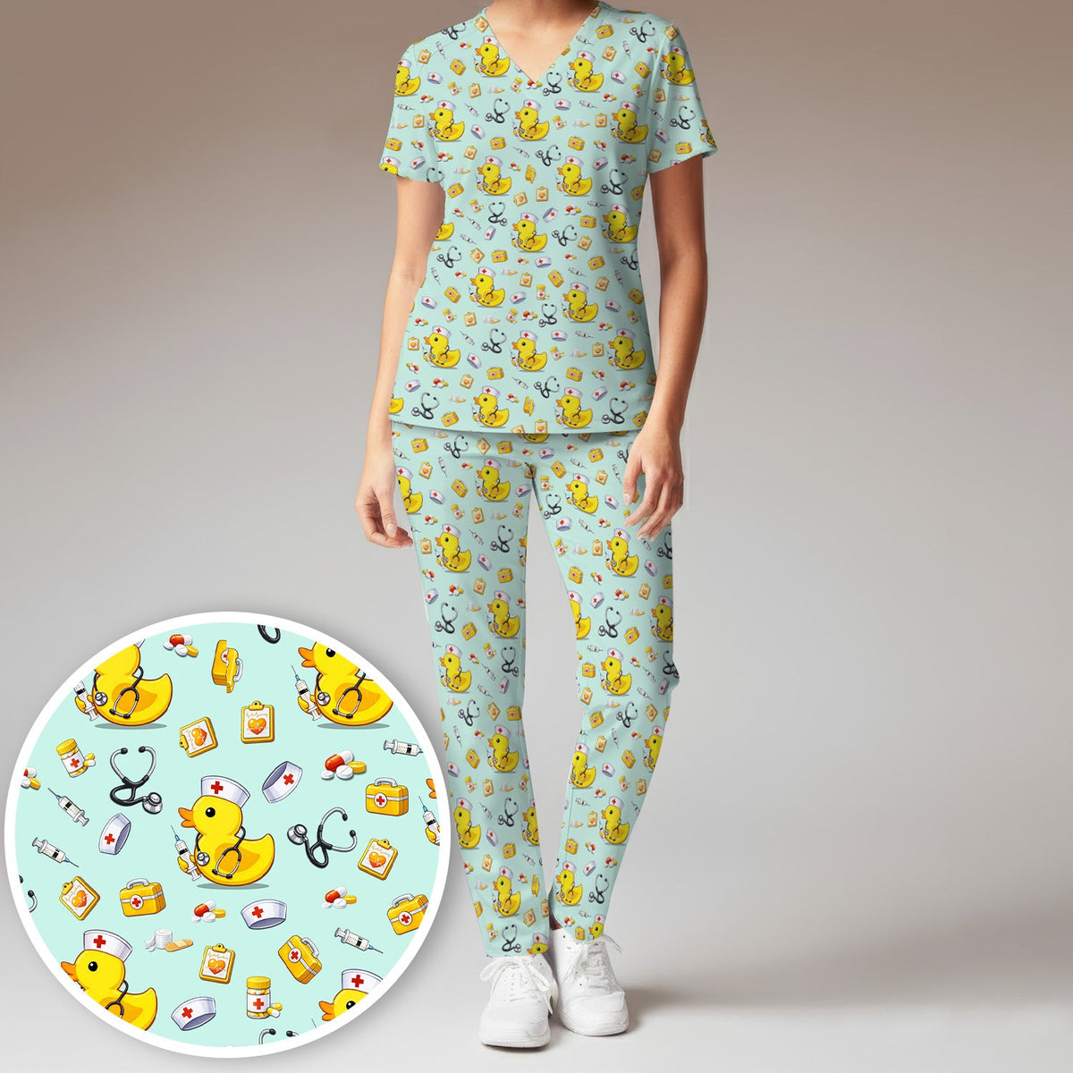 Medical Duck Nurse Scrub Set