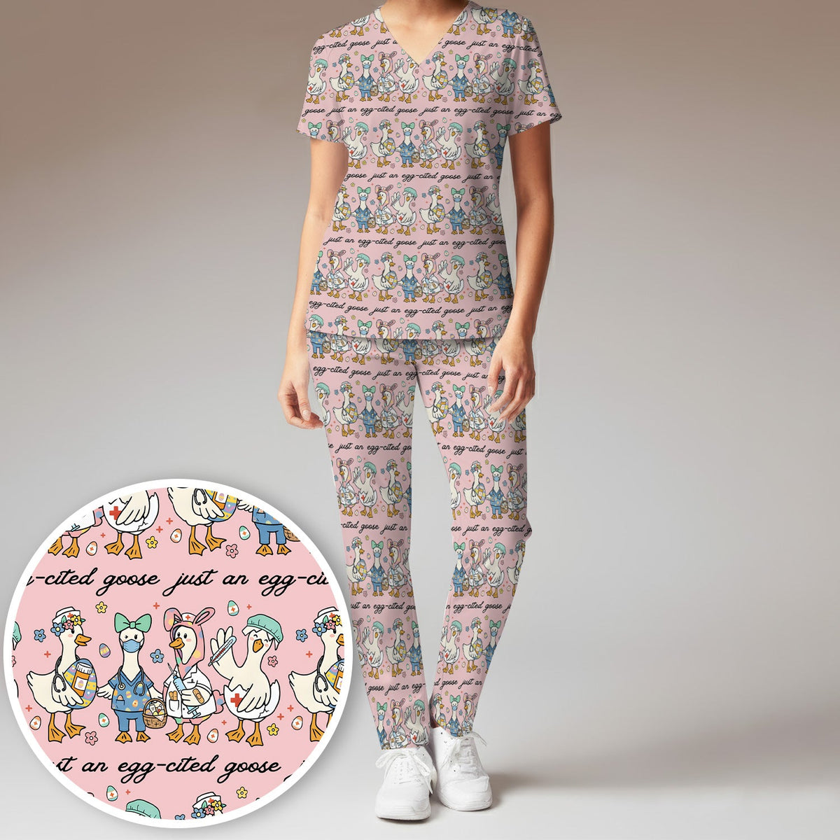 Easter Goose Nurse Scrub Set