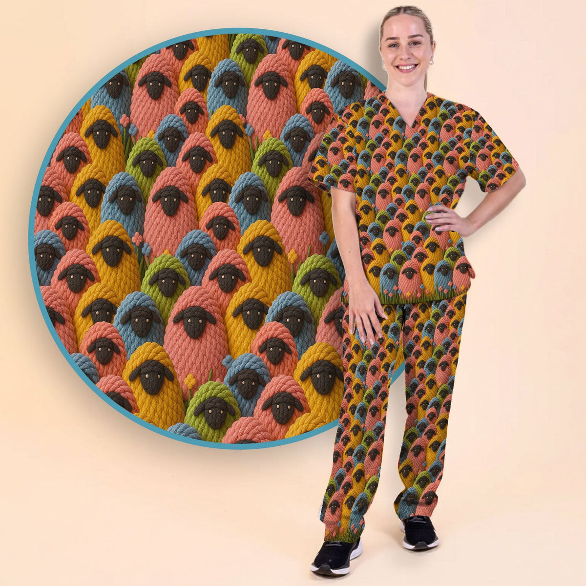 Black Sheep Nurse Scrub Set - Christmas Gift