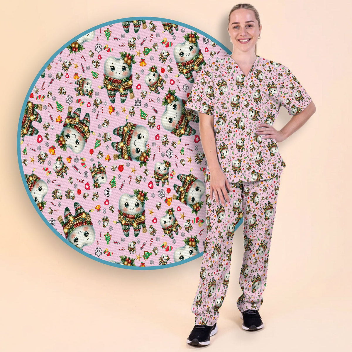 Christmas Tooth Nurse Scrub Set