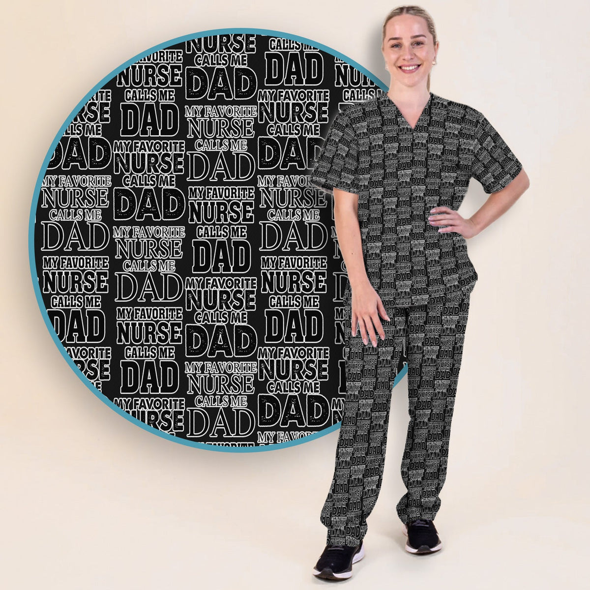 Favorite Nurse Calls Dad Scrub Set