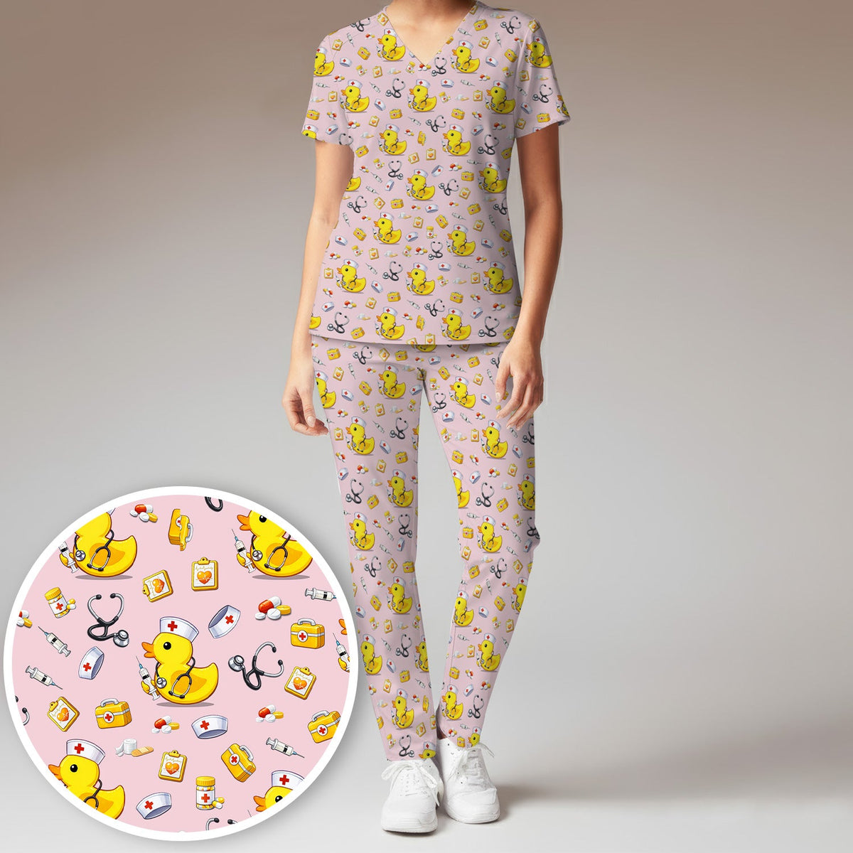 Medical Duck Nurse Scrub Set