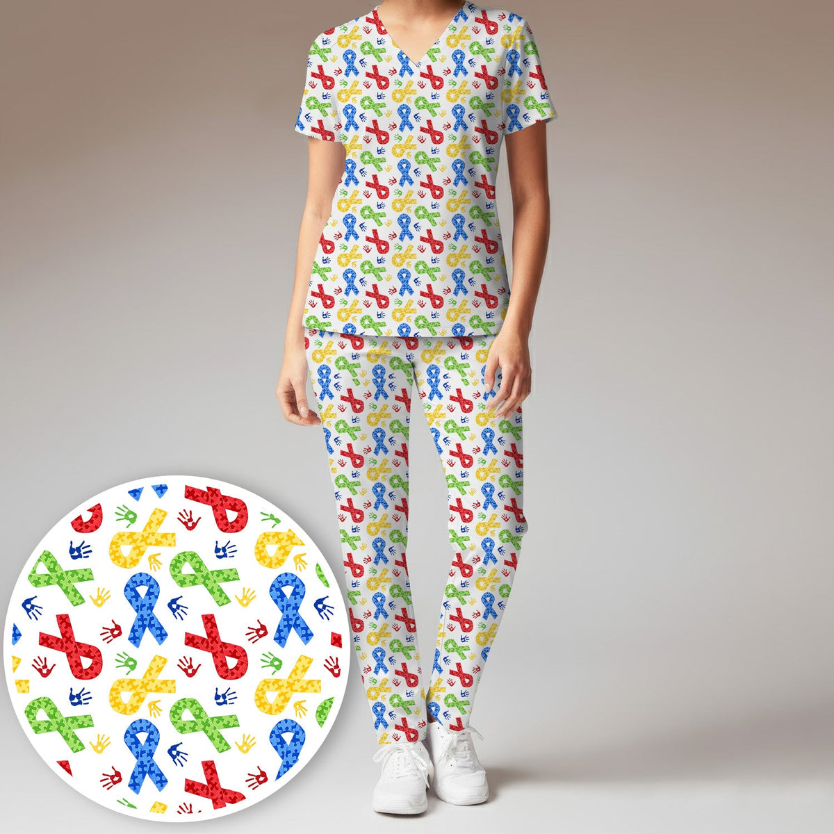 Ribbon Nurse Scrub Set