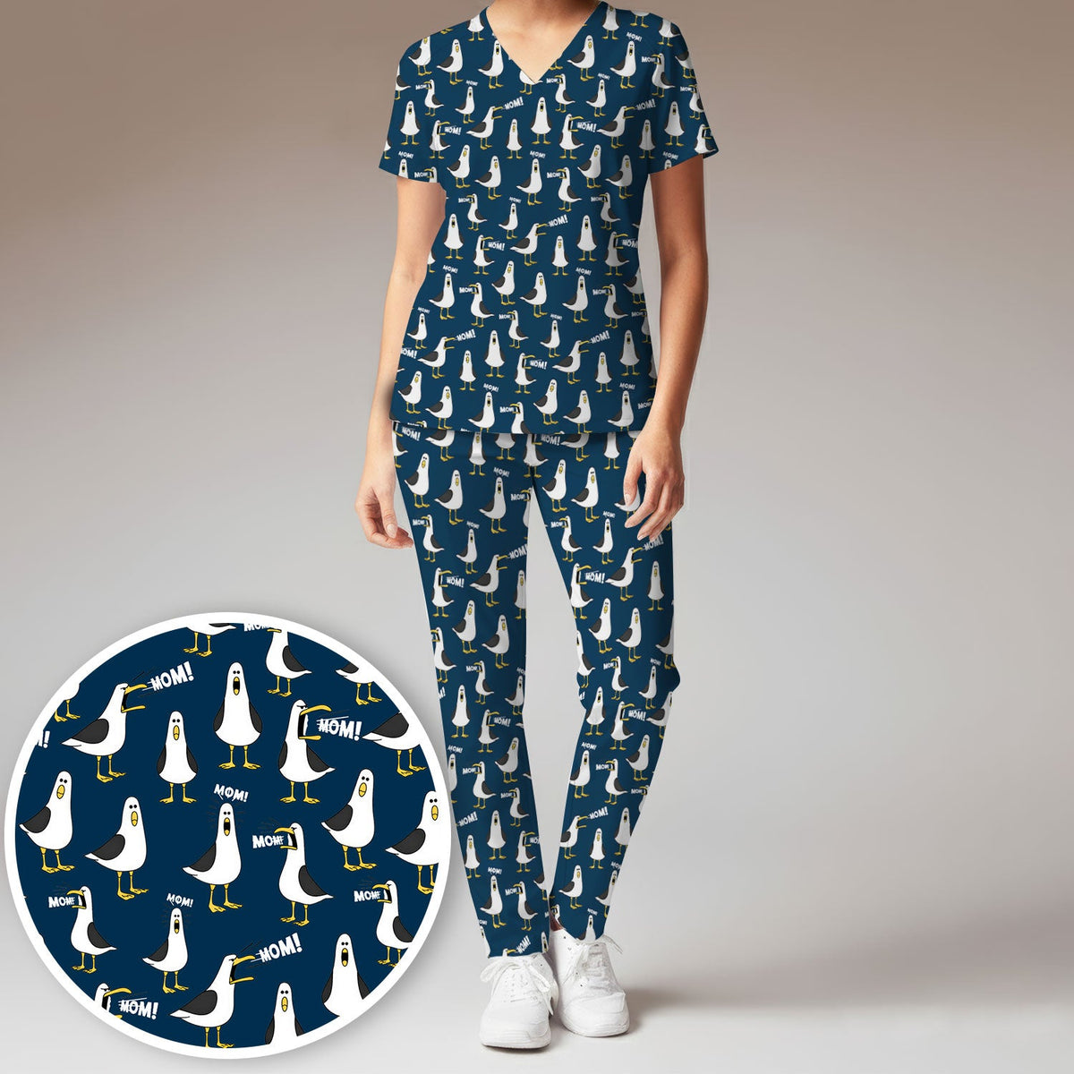 Seagull Mom Nurse Scrub Set