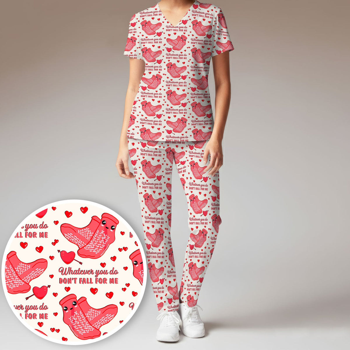 Valentine Funny Love Quote Nurse Scrub Set