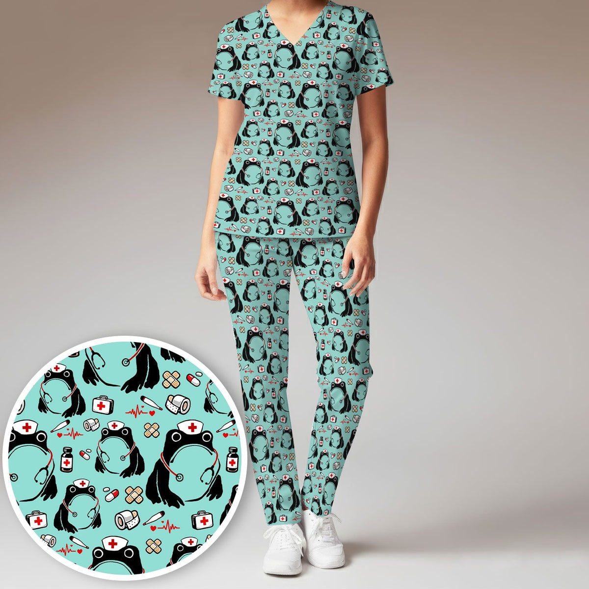 Frog Medical Nurse Scrub Set