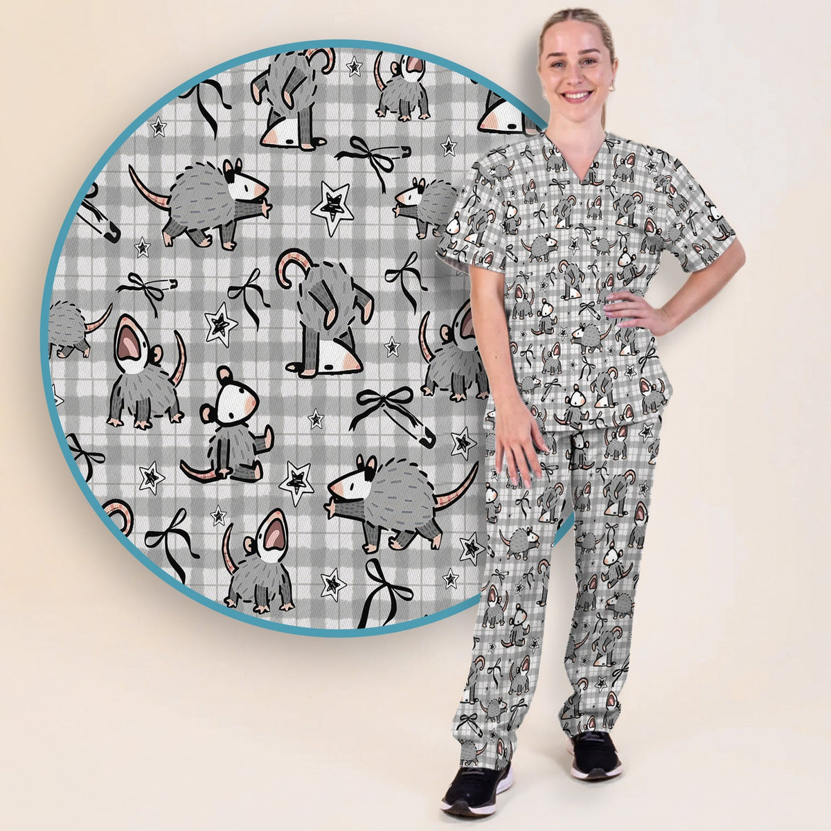 Mouse Cartoon Nurse Scrub Set