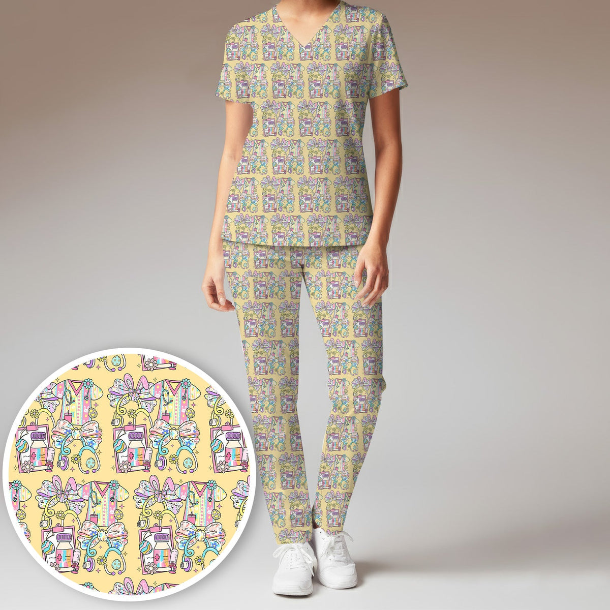 Colorful Nurse Supplies Scrub Set