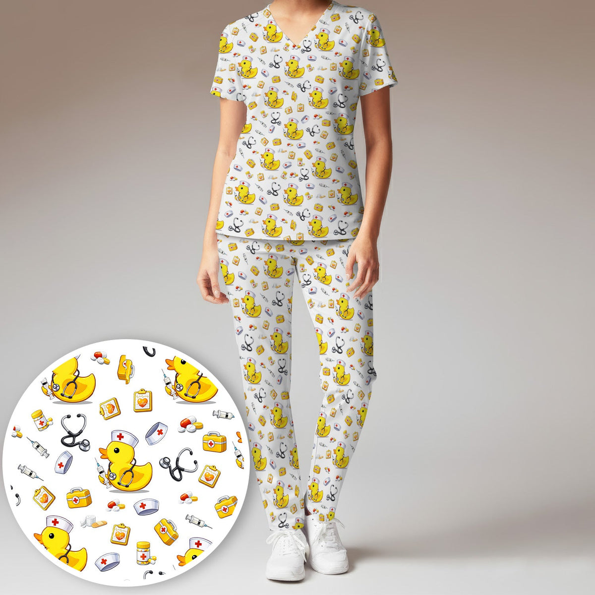 Medical Duck Nurse Scrub Set
